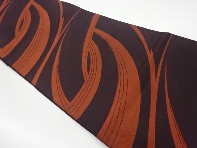JAPANESE KIMONO / VINTAGE FUKURO OBI / WOVEN CURVE